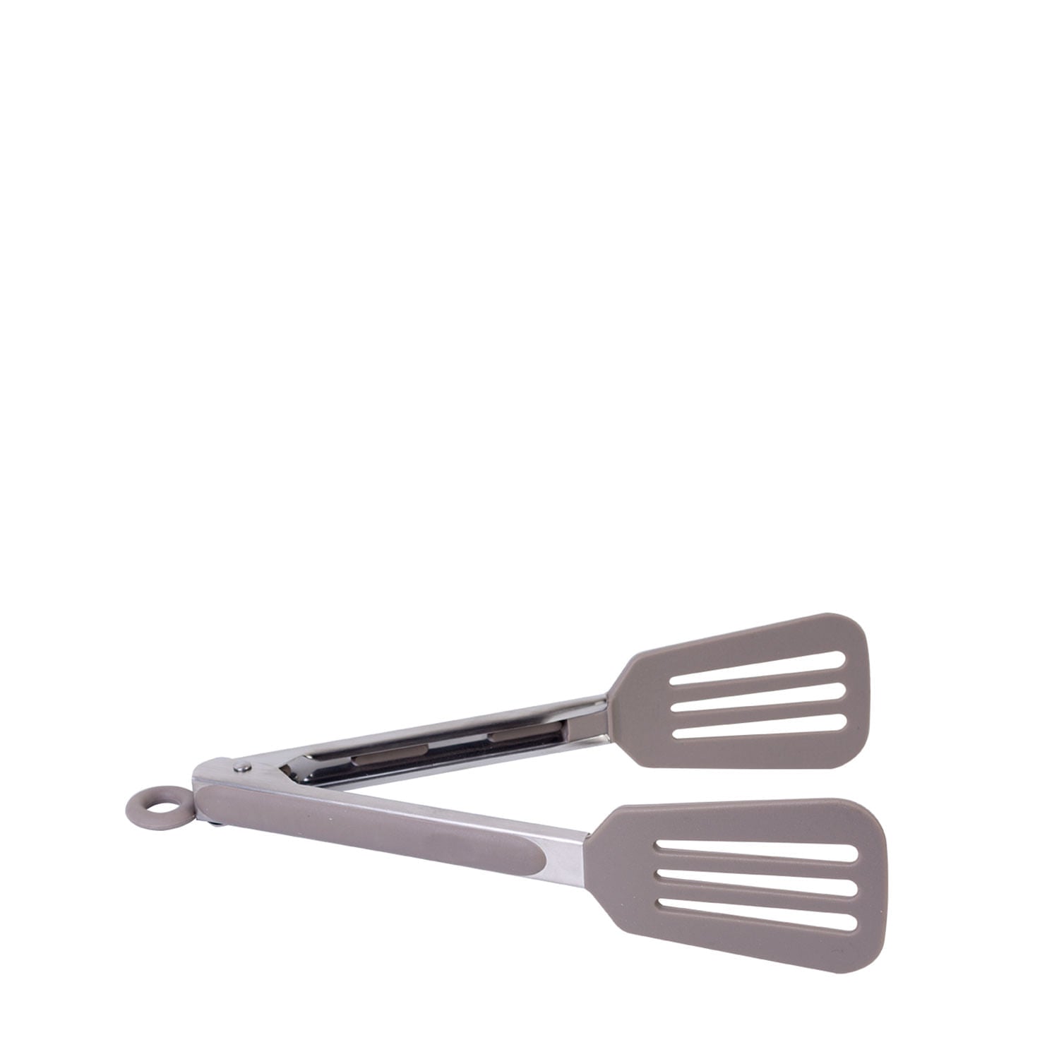 Pinza espatula acero inox silicona gris
