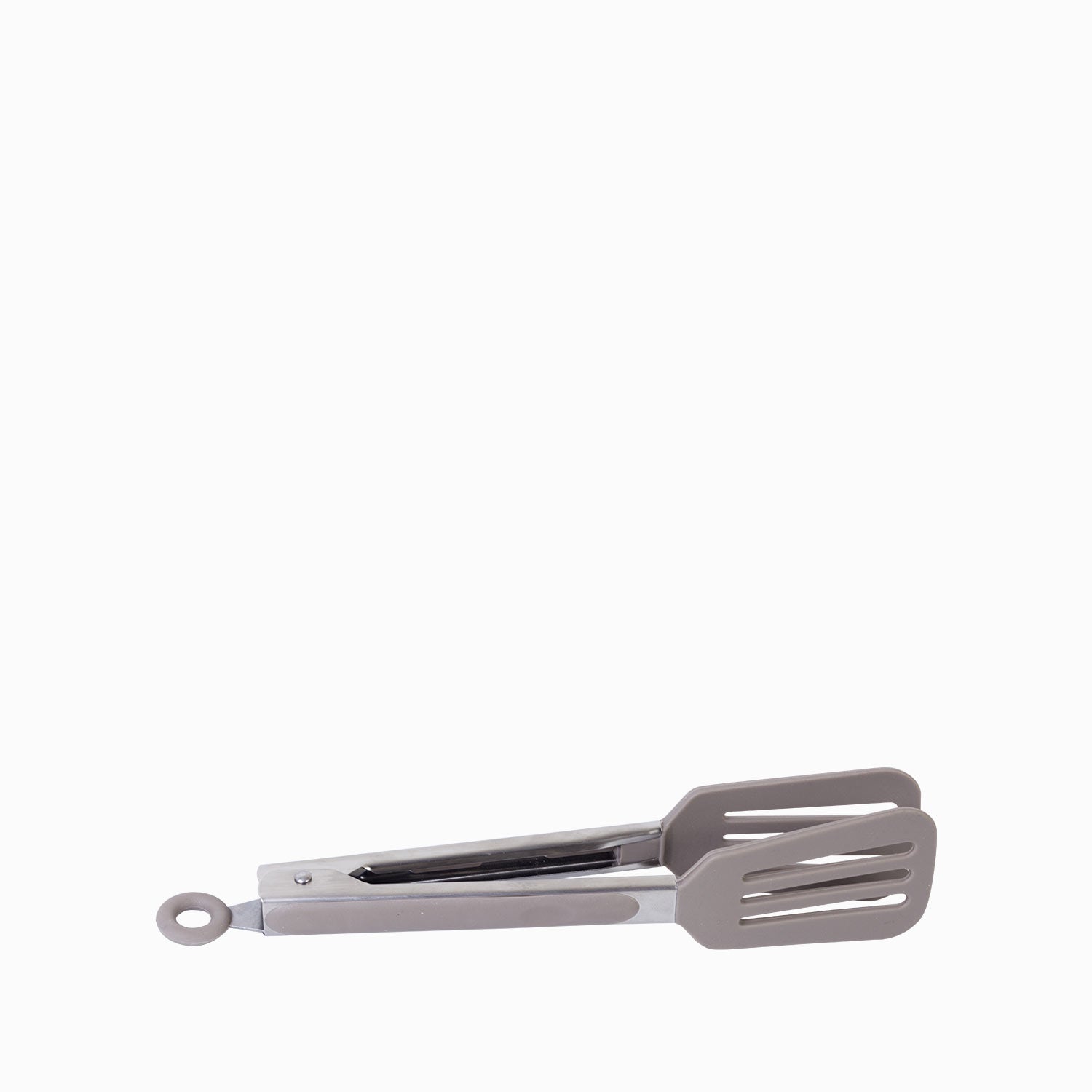 Pinza espatula acero inox silicona gris