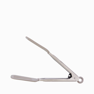 Pinza espatula acero inox silicona gris