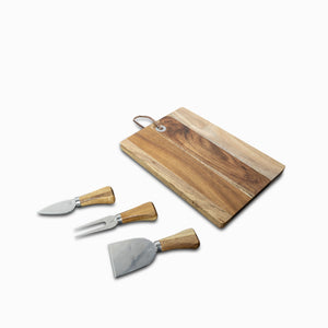 Set para quesos en acacia x4-1-AMBIENTE GOURMET MÉXICO