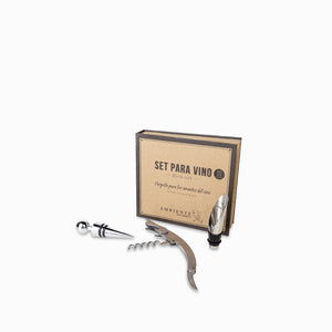 Set para vinos en acero x 3