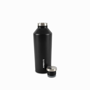 Botella doble pared en acero negro