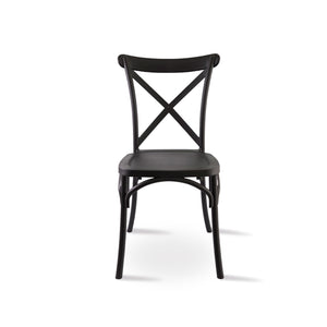 Silla X negra en plástico apilable