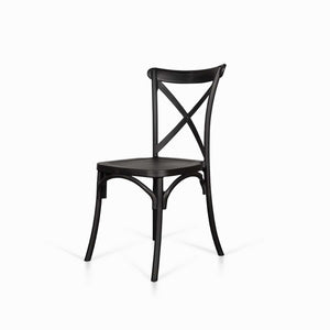 Silla X negra en plástico apilable