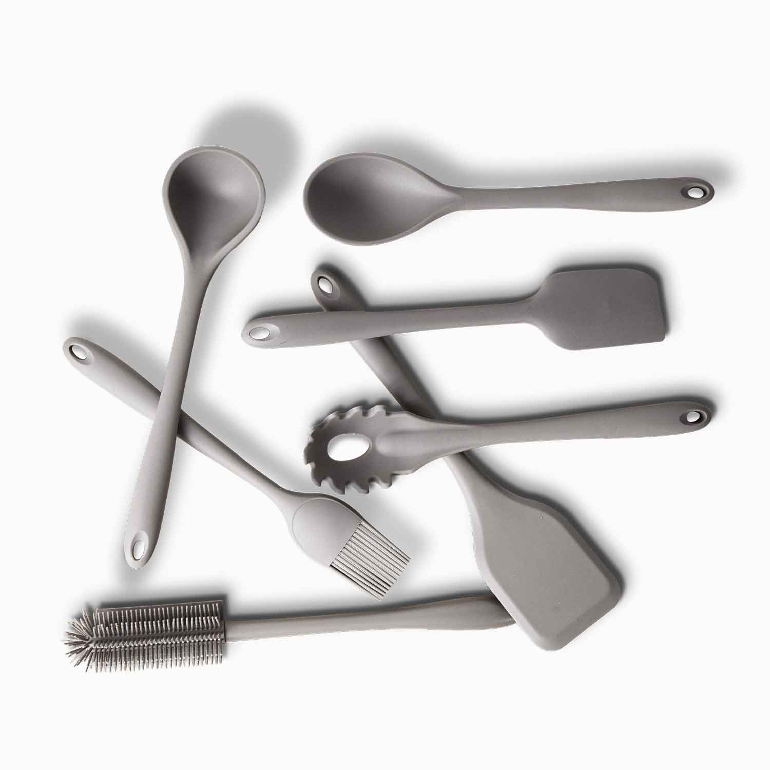 Cucharon sopa en silicona gris