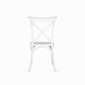 Silla X blanca en plástico apilable