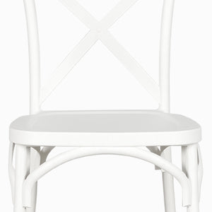 Silla X blanca en plástico apilable
