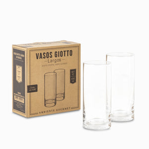 Vaso largo giotto en cristal setx2