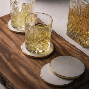 Set portavasos borde dorado set x 4