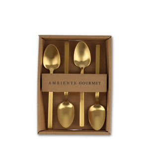 Cucharas postre dorado mate set x 4-1-AMBIENTE GOURMET MÉXICO