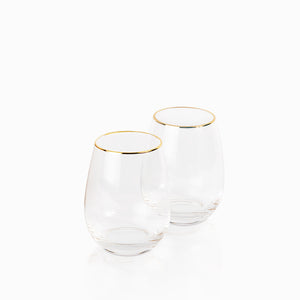 Vasos borde dorado setx2
