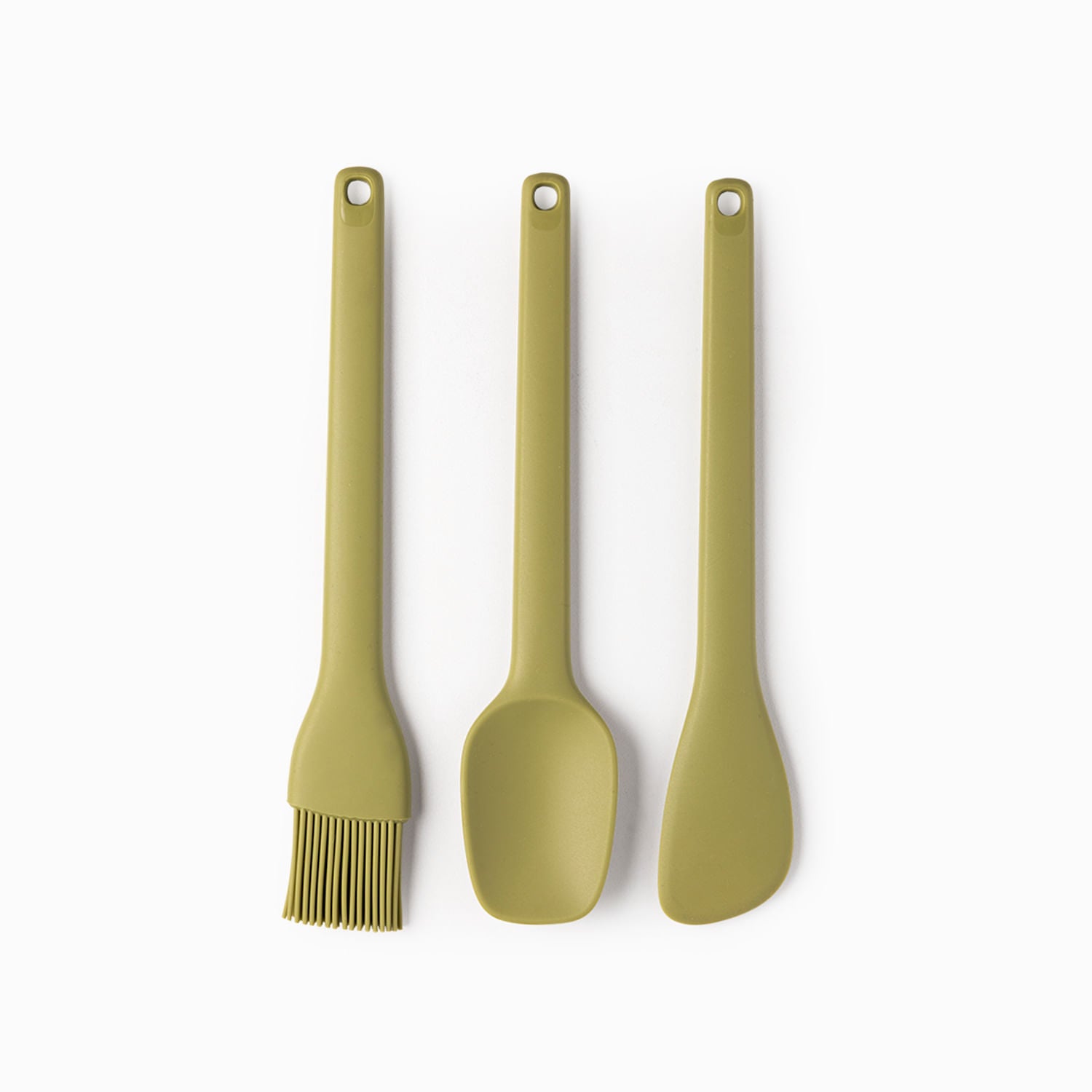 Utensilios Mini Silicona Verde Set X3