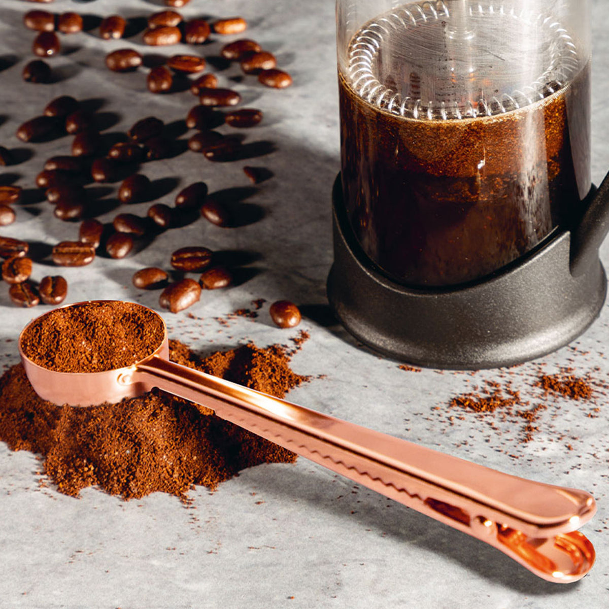 Cuchara de cafe con clip copper