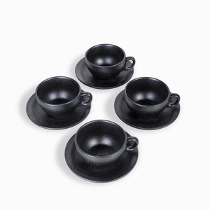 Pocillo y plato negro mate 260 ml setx4-3-AMBIENTE GOURMET MÉXICO