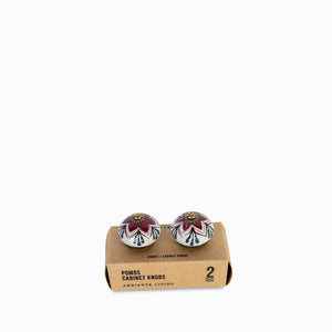 Pomo Flor Rosa Pastel set x 2