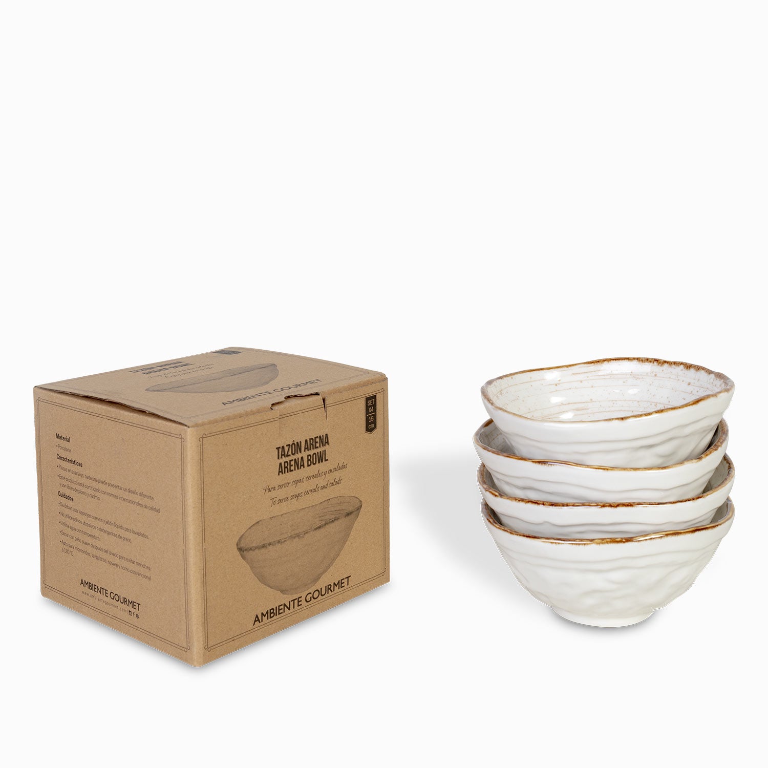 Tazon sopa arena 15cm setx4