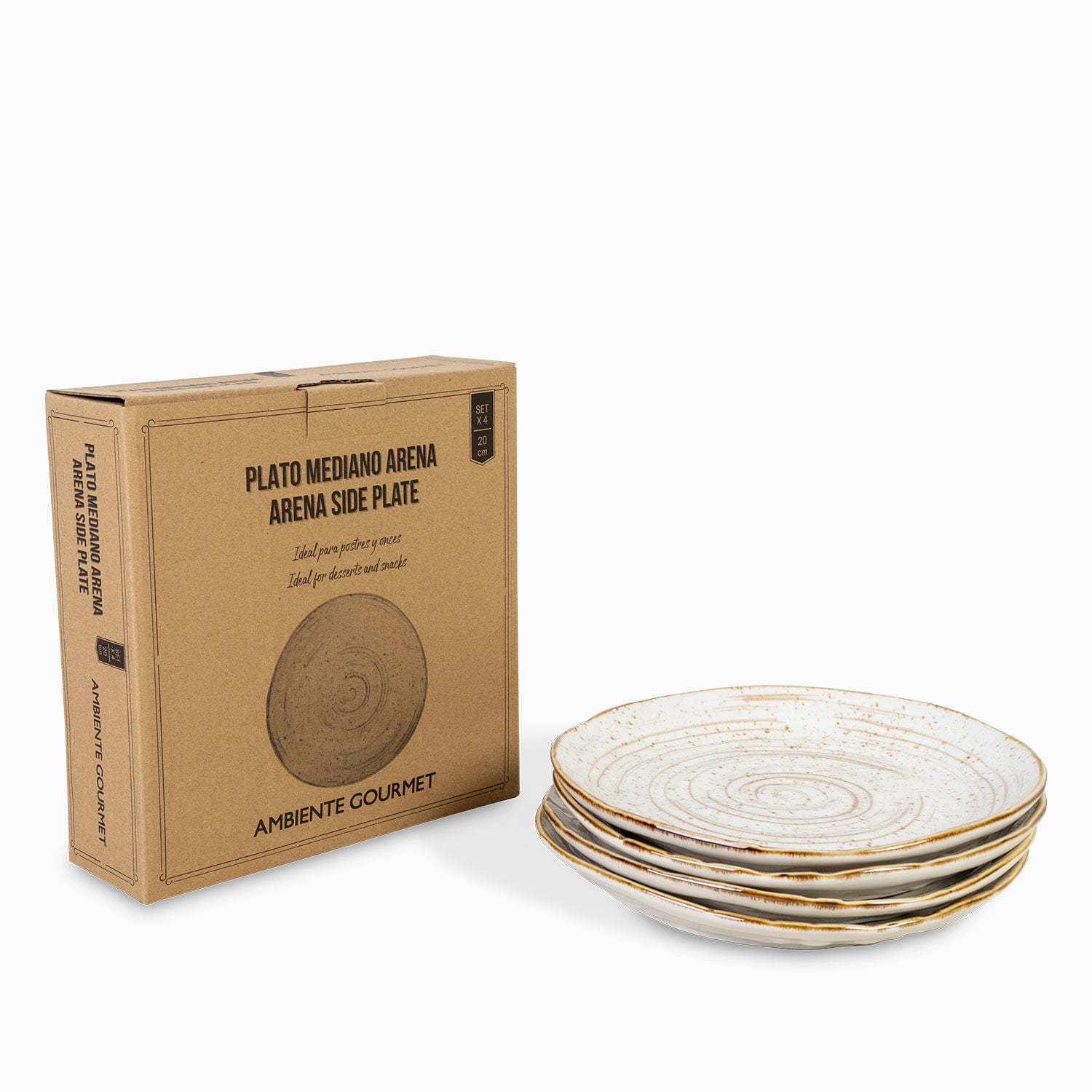 Plato mediano arena 20cm setx4