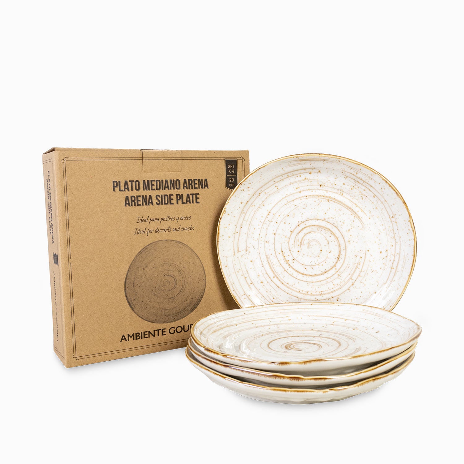 Plato mediano arena 20cm setx4