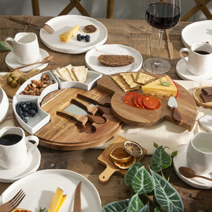 Set para quesos acacia con recipientes de cerámica