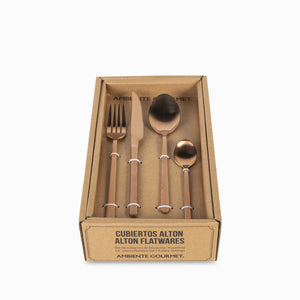 Cubiertos Alton copper set x16-4-AMBIENTE GOURMET MÉXICO