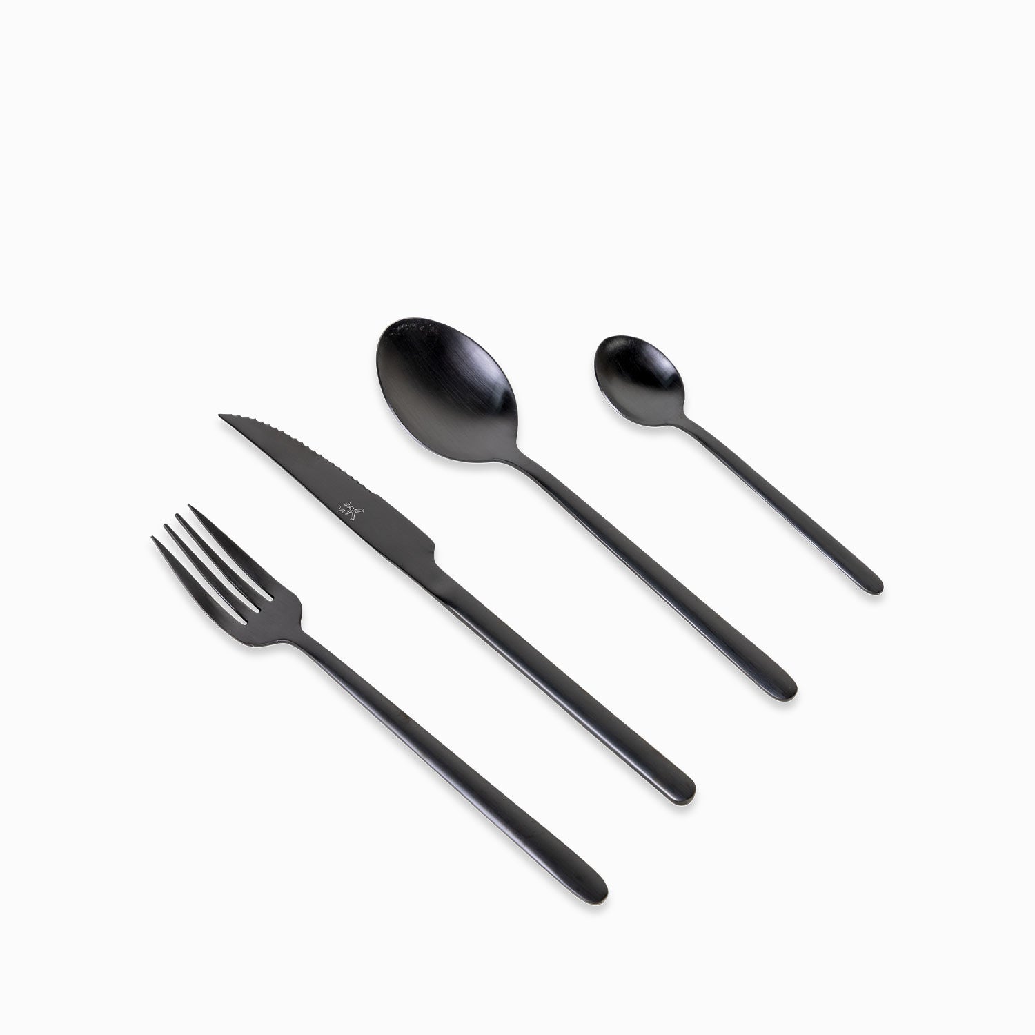 Set de cubiertos alton negro mate 16 pcs