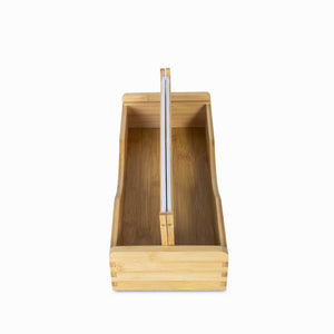 Dispensador para rollo de papel en bambu