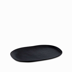 Charola oval negro mate 30cm