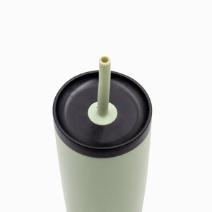 Termo doble pared verde con pitillo 550 ml
