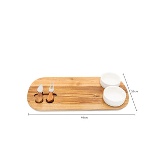 Set de tabla para queso con salseras