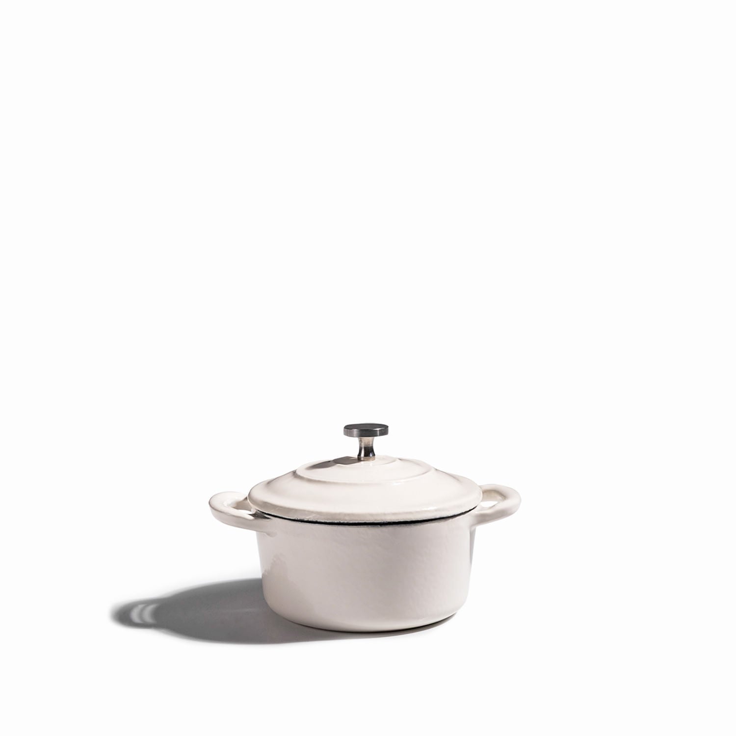 Mini olla blanca 10cm en hierro fundido