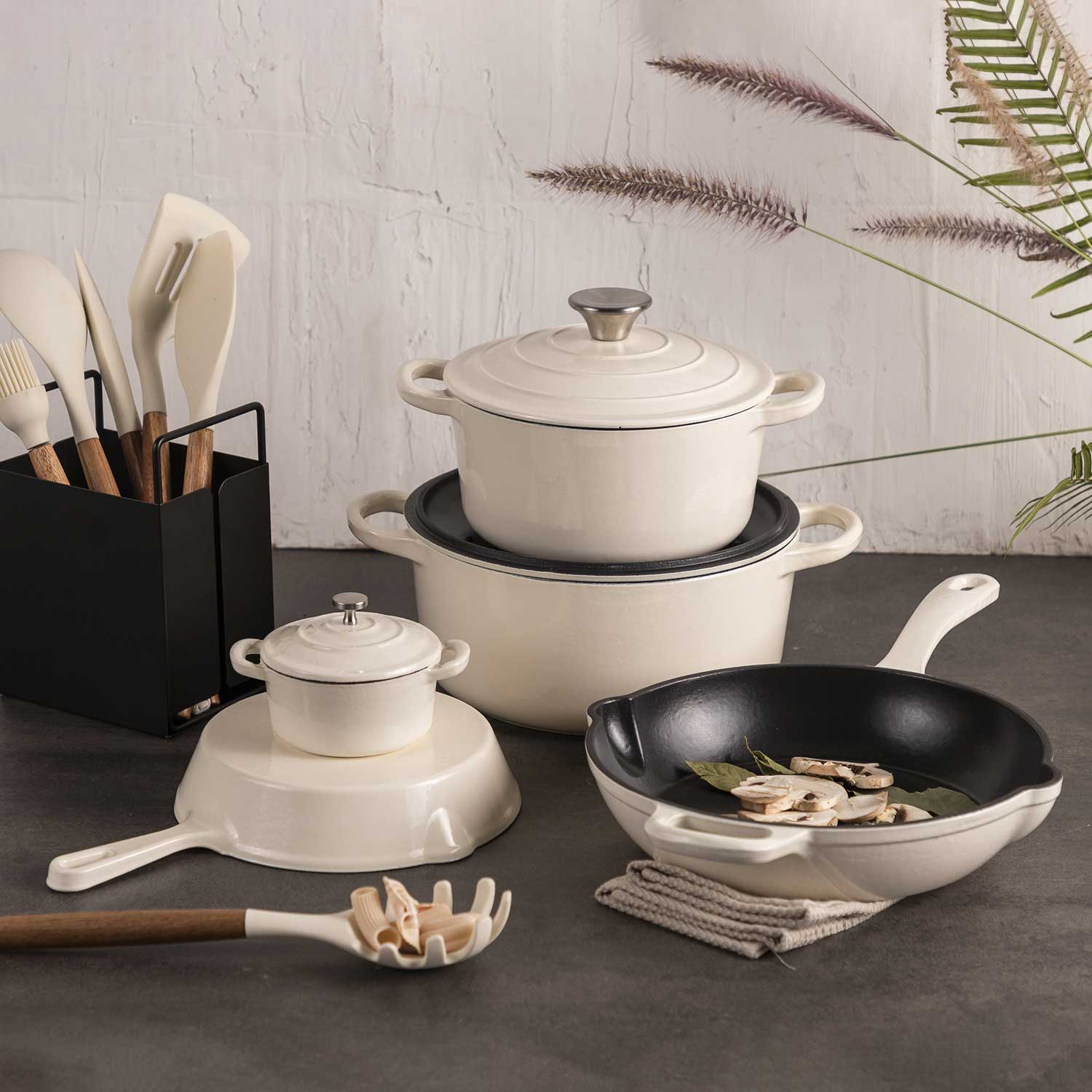 Sartén blanco 26cm en hierro fundido