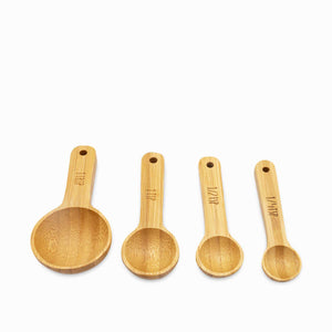 Cucharas medidoras en bambú x4
