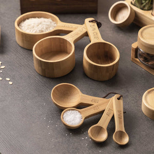 Cucharas medidoras en bambú x4-5-AMBIENTE GOURMET MÉXICO