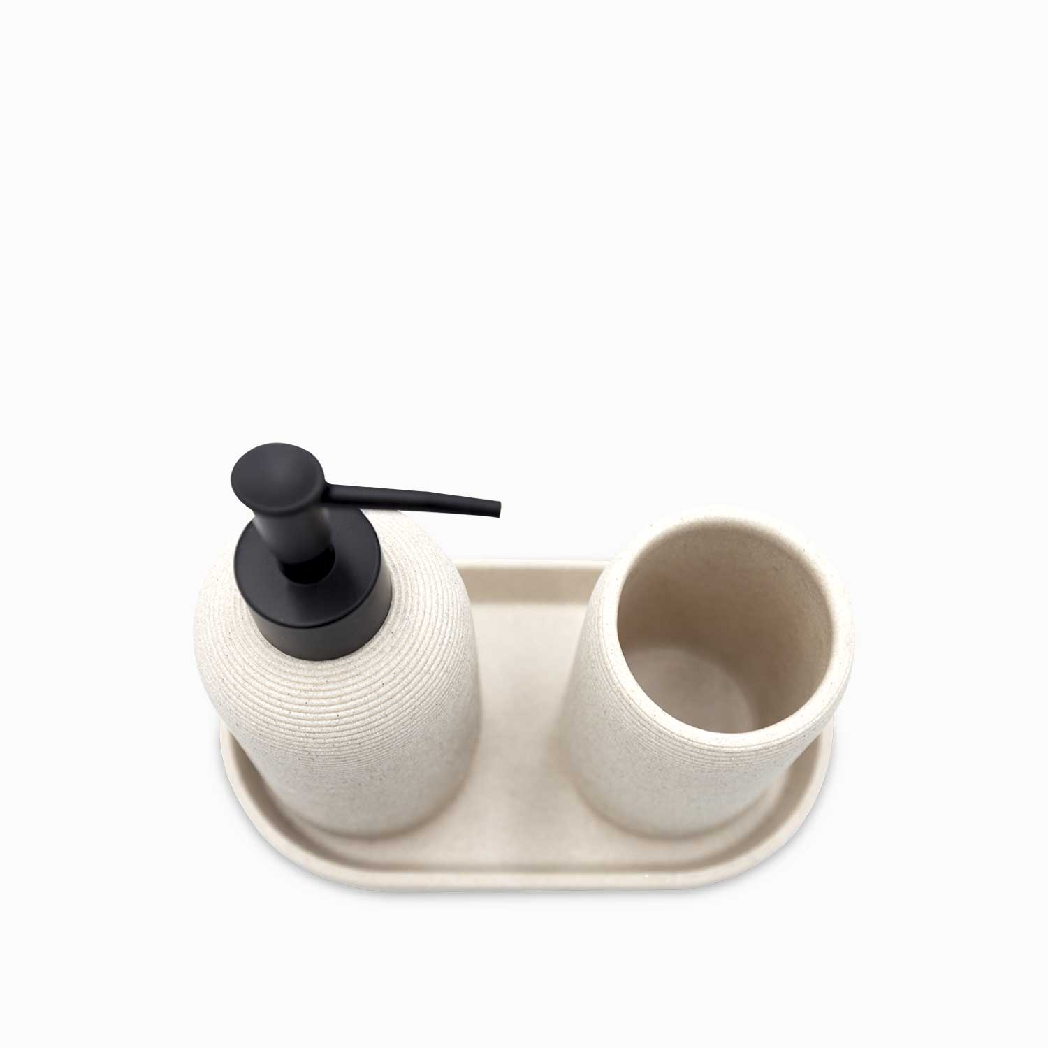 Set baño piedra gris