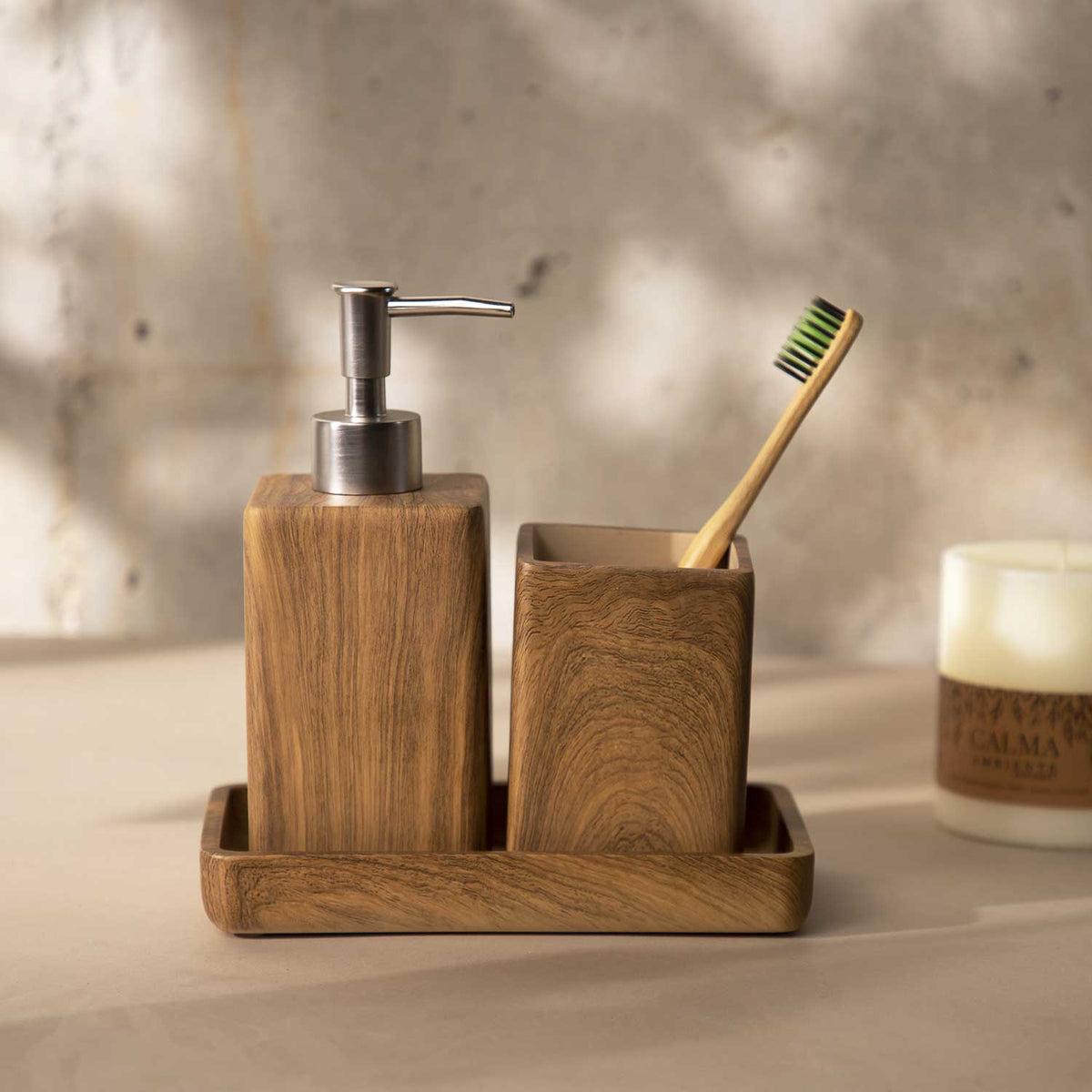 Set baño madera