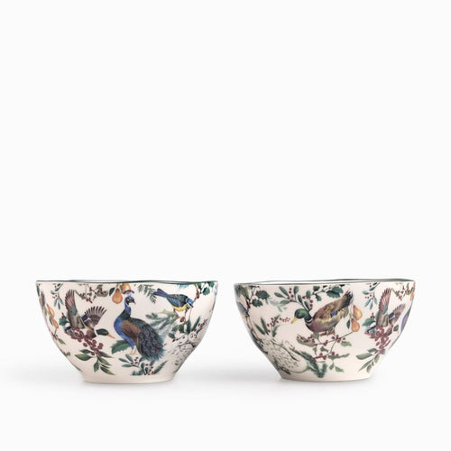 Tazón aves de invierno 15cm set x2