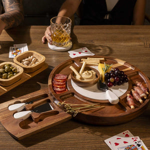 Tabla de quesos redonda setx3 cuchillos