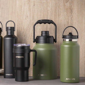 Termo doble pared verde con pitillo 1240ml--AMBIENTE GOURMET MÉXICO