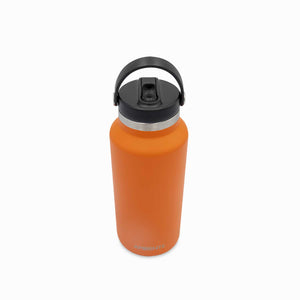 Termo doble pared naranja con pitillo 1240ml