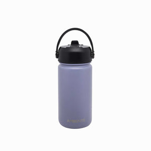 Termo doble pared morado con pitillo 350ml
