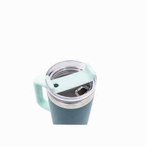 Termo doble pared verde con pitillo 1200ml