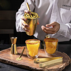 Set cocteles dorado x5