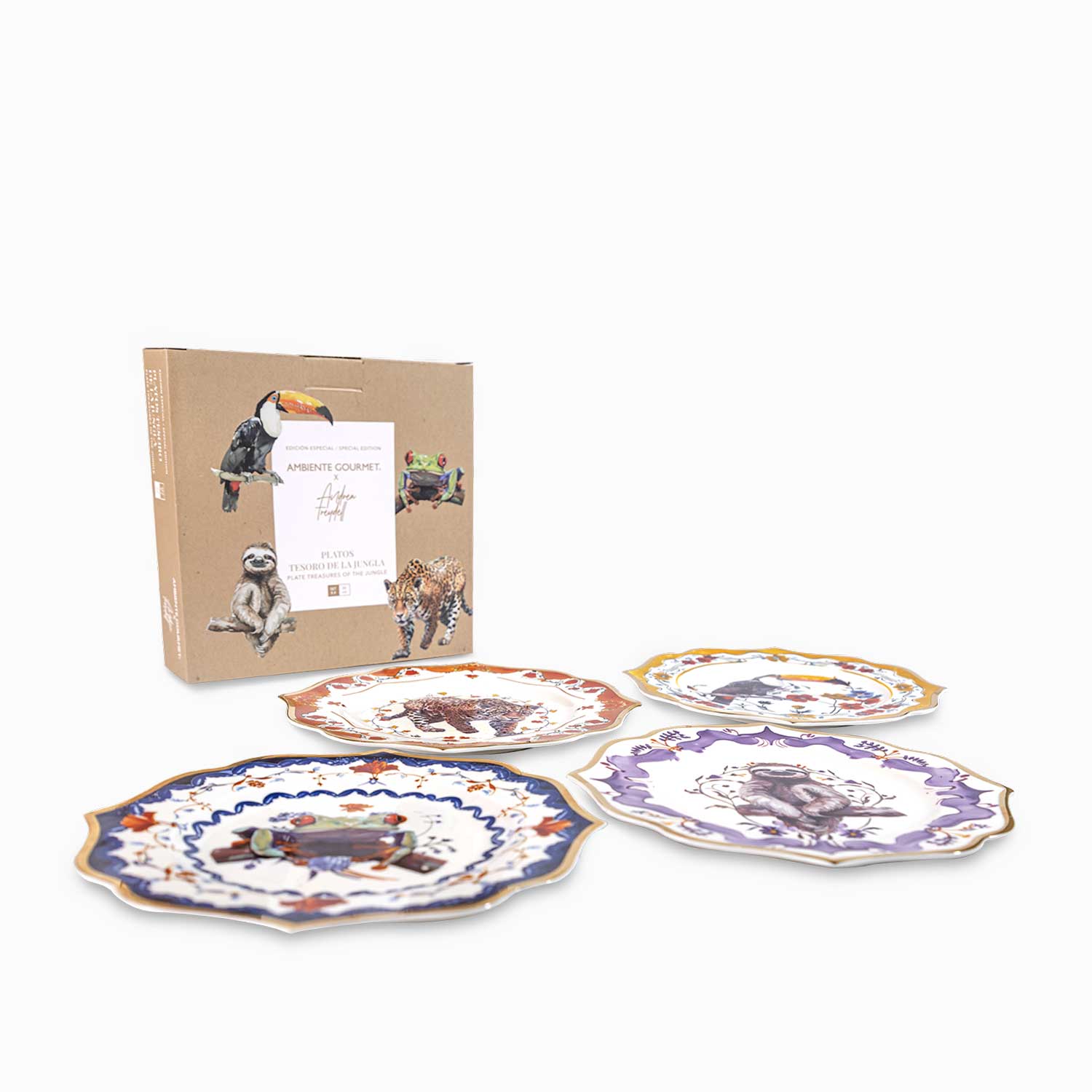 Plato Tesoro jungla 20cm setx4