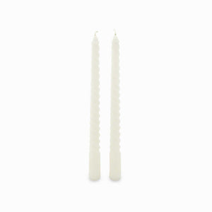 Velas decorativas espiral Ivory 25cm set x2