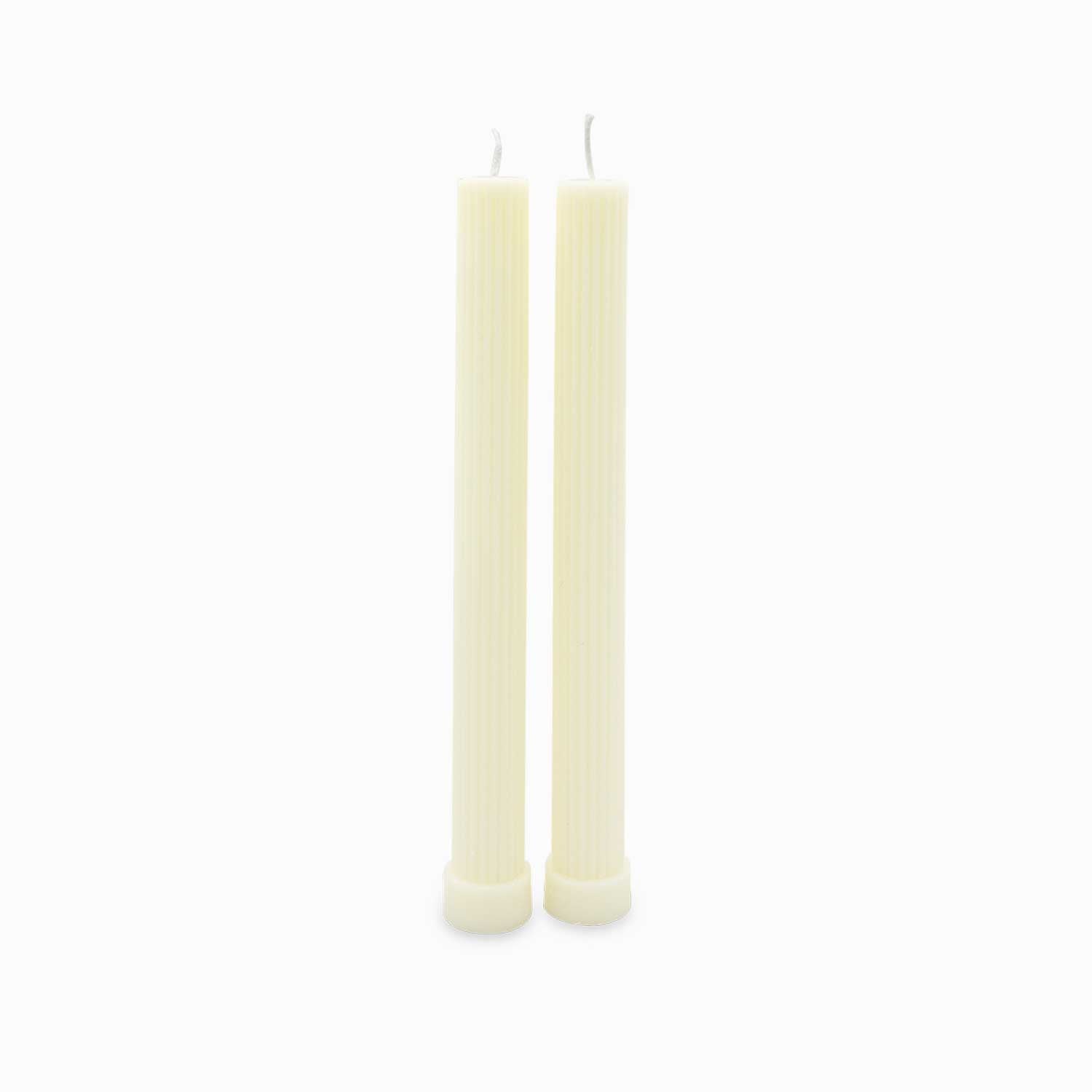 Velas Acanalada Ivory 27Cm Set X2