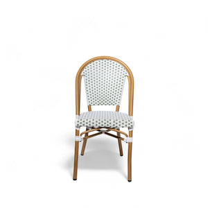 Silla de comedor Bistro sin brazos blanco y verde 89x48x59