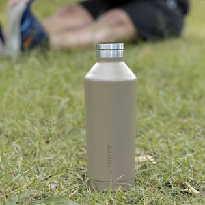 Botella doble pared en acero taupe
