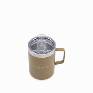 Mug doble pared en acero taupe 420ml