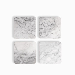 Portavasos cuadrado mármol set x4