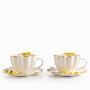 Pocillo y plato Limonetta set x2